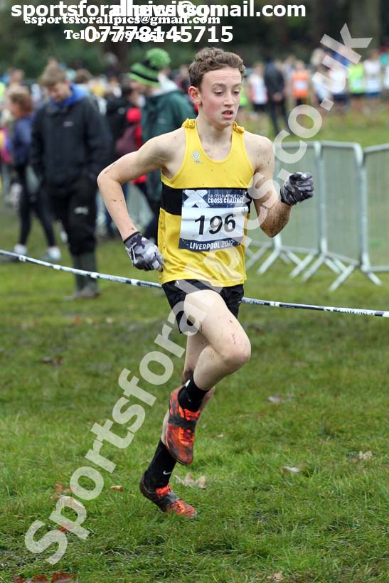 Boys under-13s, 2019 European Cross Country Trials and British Cross Challenge, Sefton Park, Liverpool.  Photo: David T. Hewitson/Sports for All Pics
